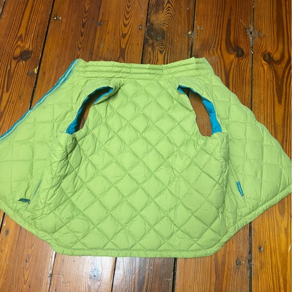 Coldwater Creek Goose Down Blue Green Reversible Puffer Vest Size 1X Fall Light - Picture 6 of 8
